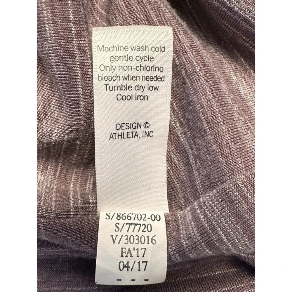 Athleta VTG Ruched Sides Long Sleeve Heathered Plum Stretch Comfort Dress Size M